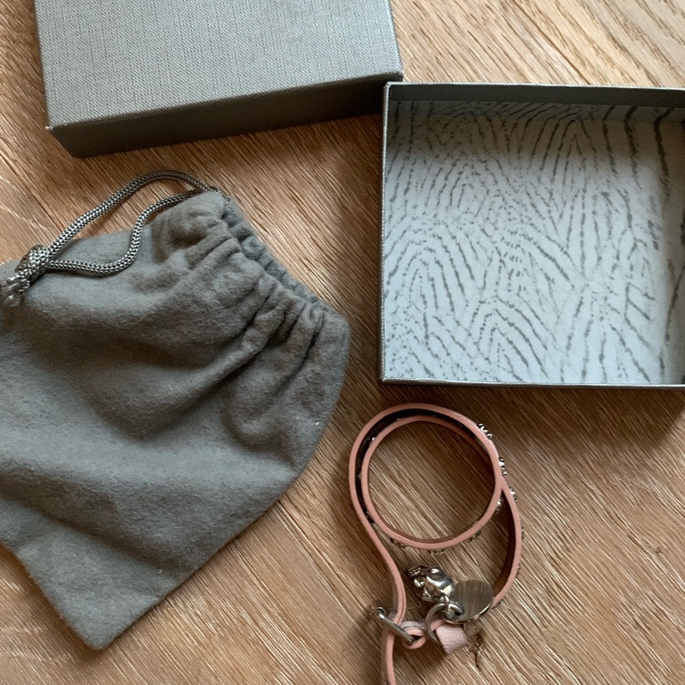 Alexander McQueen Double wrap leather bracelet